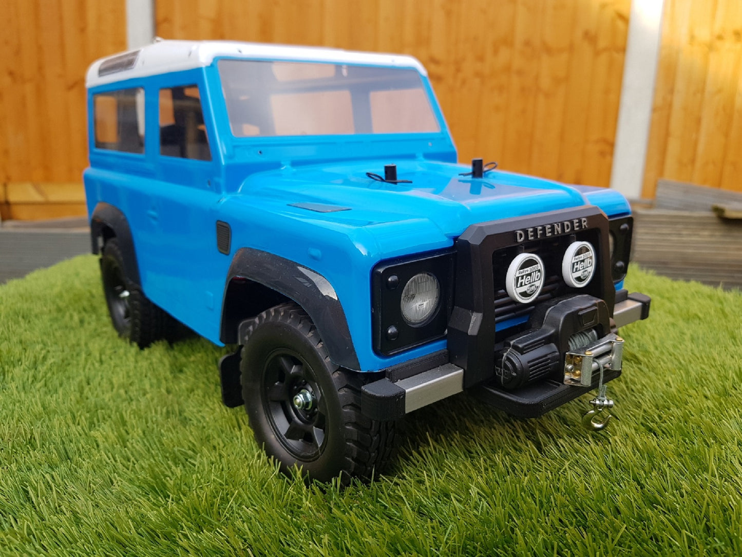 Tamiya CC-02 Defender 90 Front Bumper Winch 9.5 cti.